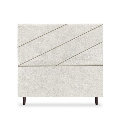 Cabeceira Estofada Queen Cristal 160cm Boucle Cinza Claro