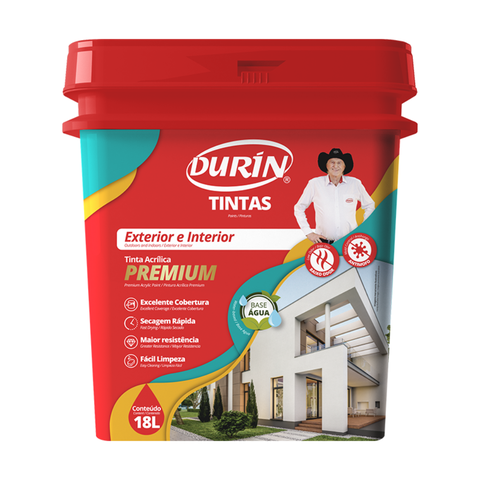 Tinta Acrílica Premium Semi Brilho 18L Cor Cinza Preguiçoso Antimofo Baixo Odor Durín