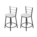 Ver imagem 1 de Jogo 2 Banqueta Baixa Para Cozinha Epoxi Craqueada Assento Estofado 