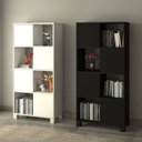 Ver imagem 1 de Conjunto Estante com 8 Portas de Abertura Lateral Wally Preto/Branco Artany
