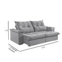 Ver imagem 3 de Sofá 2 Lugares Retrátil 210cm Pillow Top Reclinável Molas Ensacadas M-191