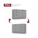 Ver imagem 6 de Kit de Cozinha Modulada 5 Peças Americana (3 Aéreos. 1 Balcão, 1 Complemento) Cinza - Henn