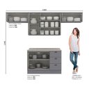 Ver imagem 5 de Kit de Cozinha Modulada 5 Peças Americana (3 Aéreos. 1 Balcão, 1 Complemento) Cinza - Henn