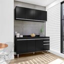 Ver imagem 1 de Conjunto Balcão de Cozinha e Aéreo G96 8 Portas 2 Prateleiras MDP-BP 160cm Preto