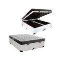 Ver imagem 1 de Cama Box Baú Queen Colchão Mola Ensacada Belos Sonhos + Box Sintético 71x158x198 Branco