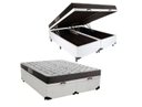 Ver imagem 1 de Cama Box Baú Queen Colchão Mola Ensacada Belos Sonhos + Box Sintético 71x158x198 Branco