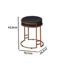 Ver imagem 2 de Puff Decorativo Sarah Sala E Recepção Metal Bronze Veludo