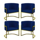 Ver imagem 1 de Kit 04 Cadeiras Poltrona Lua Gold Balaqui Azul Marinho