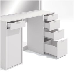 Penteadeira 1 Porta E 5 Gavetas Branco Brilho - 8