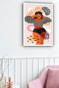 Ver imagem 1 de Quadro Decorativo Abstrato Mulher Tropical - 70x50cm:moldura Preta