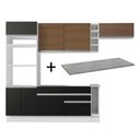 Ver imagem 1 de Armário de Cozinha Completa 290cm Branco/Preto/Rustic Safira Madesa 14