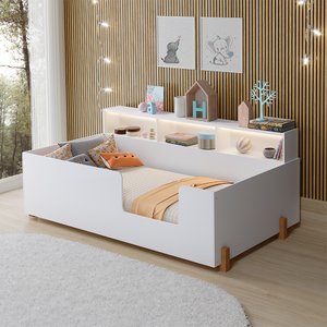 Cama Montessoriana Doçura Juvenil Branca + Acompanha Uma Luminária