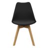 Kit 2 Cadeiras Charles Eames Leda Luisa Saarinen Design Wood Estofada Base Madeira - Preto - 3