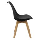 Ver imagem 5 de Kit 2 Cadeiras Charles Eames Leda Luisa Saarinen Design Wood Estofada Base Madeira - Preto