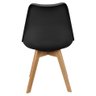 Kit 2 Cadeiras Charles Eames Leda Luisa Saarinen Design Wood Estofada Base Madeira - Preto - 5