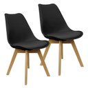 Ver imagem 2 de Kit 2 Cadeiras Charles Eames Leda Luisa Saarinen Design Wood Estofada Base Madeira - Preto