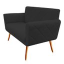 Ver imagem 3 de Namoradeira Decorativa Sabrina Suede Preto Pés Madeira Mz Decor