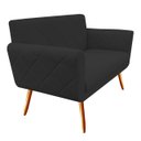 Ver imagem 2 de Namoradeira Decorativa Sabrina Suede Preto Pés Madeira Mz Decor