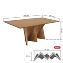 Ver imagem 2 de Mesa de Jantar Dubai Base em Madeira Maciça Tampo Ret.- Amêndoa - Tampo 160x90cm Laminado Cinamomo