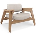 Ver imagem 1 de Poltrona Decorativa para Sala Living Concept L02 Nature Linho Cru - Lyam Decor