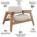 Ver imagem 4 de Poltrona Decorativa para Sala Living Concept L02 Nature Linho Cru - Lyam Decor