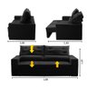 Sofá Retrátil e Reclinável 3 lugares com Molas 1,80m Lais Suede Preto Adonai Estofados - 2