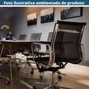 Ver imagem 7 de Kit 2 Cadeiras Giratória Office Sydney Diretor Fratini Tela Preta Base Rodízio Aço Cromado