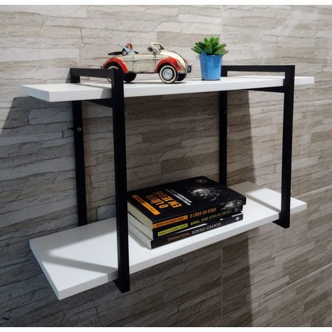 Nicho Branco 2 Prateleiras 80cm