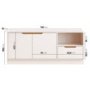 Ver imagem 3 de Rack para TV até 55 Polegadas 2 Portas 1 Gaveta 100% MDF 140cm Modular Bege