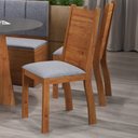 Ver imagem 2 de Conjunto 2 Cadeiras Nati Mdf Mel Tecido Linho Cinza Viero
