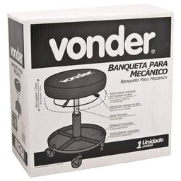 Banqueta Giratória Regulável para Mecânico com Bandeja Porta Ferramentas Preta Vonder - 6