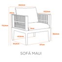 Ver imagem 2 de Kit com 2 Sofás 1 Lugar em Polipropileno com Estofado Resistente À Água Maui