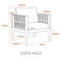 Ver imagem 2 de Kit com 2 Sofás 1 Lugar em Polipropileno com Estofado Resistente À Água Maui