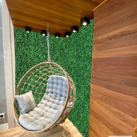 Kit 12 Placas Folhagens Artificiais Amendoim Jardim Vertical em Áreas Cobertas, Gourmet e Salas