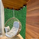 Ver imagem 1 de Kit 12 Placas Folhagens Artificiais Amendoim Jardim Vertical em Áreas Cobertas, Gourmet e Salas