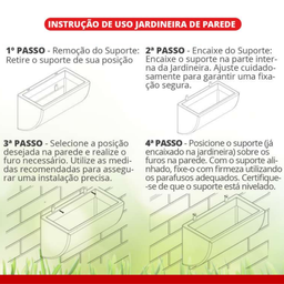 Jardineira de Parede Capacidade 13 Litros A21 X L18 X C60cm Cor Pedra Durín - 2
