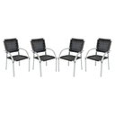 Ver imagem 1 de Kit 4 Cadeiras Alumínio Trama Colmeia Resistente Argila