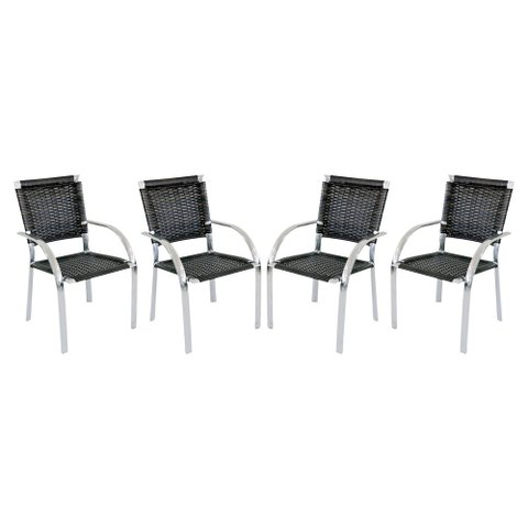 Kit 4 Cadeiras Alumínio Trama Colmeia Resistente Argila