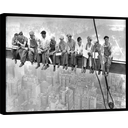Ver imagem 1 de Quadro Decorativo Canvas Filete Engenharia Operários em Uma Viga Nas Alturas, 69° Andar