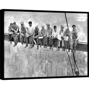 Quadro Decorativo Canvas Filete Engenharia Operários em Uma Viga Nas Alturas, 69° Andar