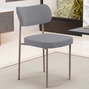 Ver imagem 2 de Cadeira Decorativa Sala de Jantar Melina Base Arena L02 Suede Cinza - Lyam Decor