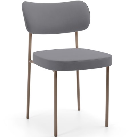 Cadeira Decorativa Sala de Jantar Melina Base Arena L02 Suede Cinza - Lyam Decor