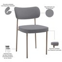 Ver imagem 4 de Cadeira Decorativa Sala de Jantar Melina Base Arena L02 Suede Cinza - Lyam Decor