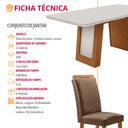 Ver imagem 7 de Mesa de Jantar Carolina 180cm Tampo MDF Vidro Canto Copo com 6 Cadeiras Lorena