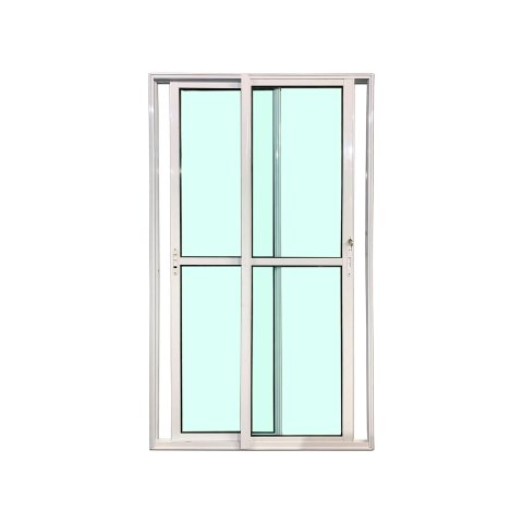 Porta Balcão 2 Folhas Vidro Alumínio Branco 210x120 Linha 25