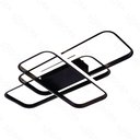 Ver imagem 1 de Plafon Led 70x45cm 78w 3000k 4000k 6000k 5850lm Bivolt Alumínio Preto e Silicone