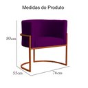 Ver imagem 7 de Poltrona Decorativa Luana Base em Metal Bronze Veludo Cores - DS Estofados Poltrona Luana Roxo