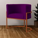 Ver imagem 6 de Poltrona Decorativa Luana Base em Metal Bronze Veludo Cores - DS Estofados Poltrona Luana Roxo