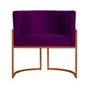 Ver imagem 2 de Poltrona Decorativa Luana Base em Metal Bronze Veludo Cores - DS Estofados Poltrona Luana Roxo