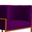 Ver imagem 4 de Poltrona Decorativa Luana Base em Metal Bronze Veludo Cores - DS Estofados Poltrona Luana Roxo